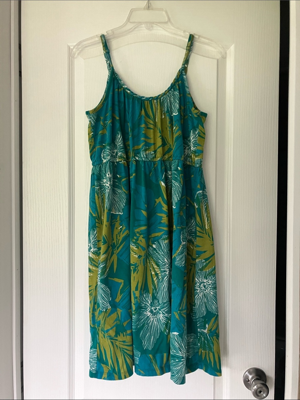 Sonoma Teal and Green Tropical Midi Dress
